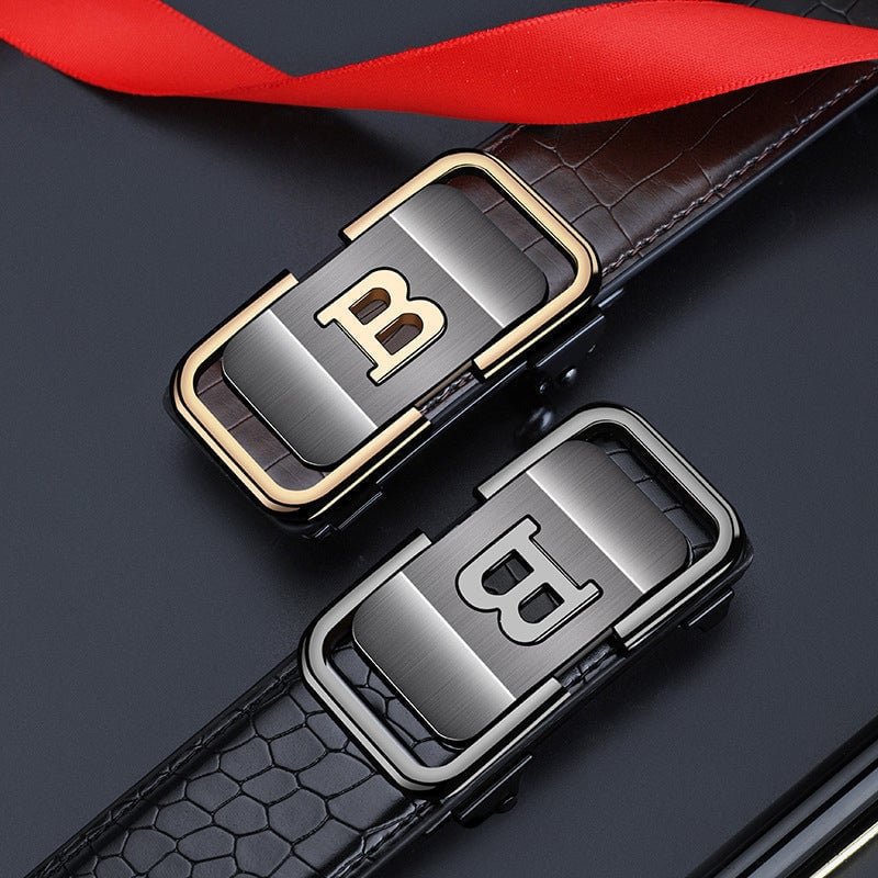 😎 Men's Crocodile-Patterned Automatic Buckle Belt [ BUY 1 GET 1 FREE ] 😎