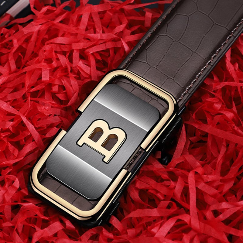 😎 Men's Crocodile-Patterned Automatic Buckle Belt [ BUY 1 GET 1 FREE ] 😎