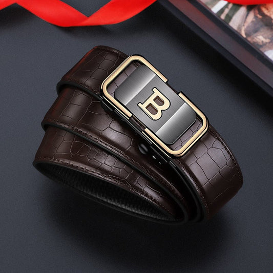 😎 Men's Crocodile-Patterned Automatic Buckle Belt [ BUY 1 GET 1 FREE ] 😎