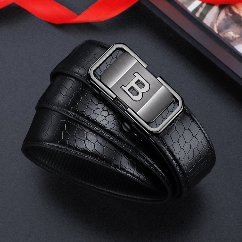 😎 Men's Crocodile-Patterned Automatic Buckle Belt [ BUY 1 GET 1 FREE ] 😎