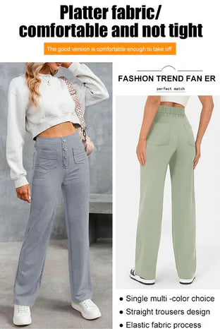 🔥[ BUY 1 GET 1 FREE ]🔥Multi Pocket High-waisted Elastic Casual Pants