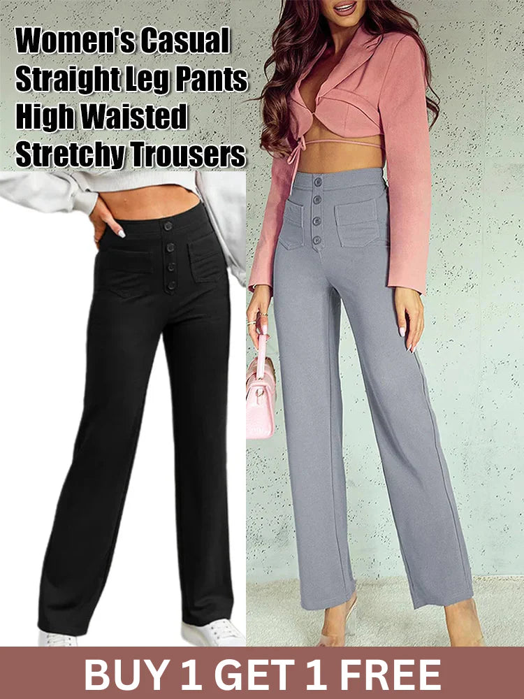 🔥[ BUY 1 GET 1 FREE ]🔥Multi Pocket High-waisted Elastic Casual Pants