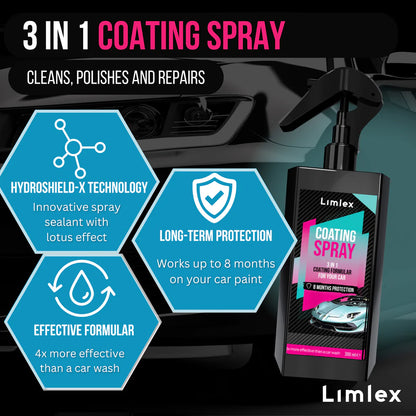 Coating Spray and Foam Car Cleaner 200ml (Combo)
