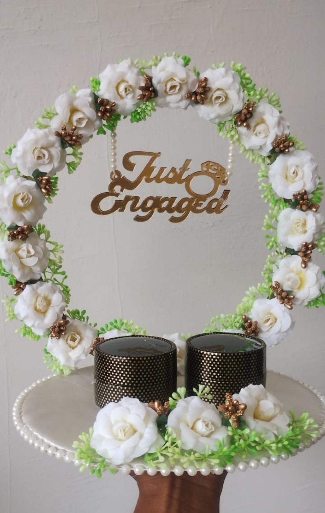 white floral ring platter
